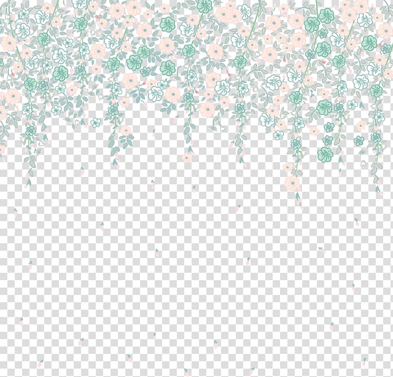 pink and green flowers filter, Computer file, Floral decoration transparent background PNG clipart