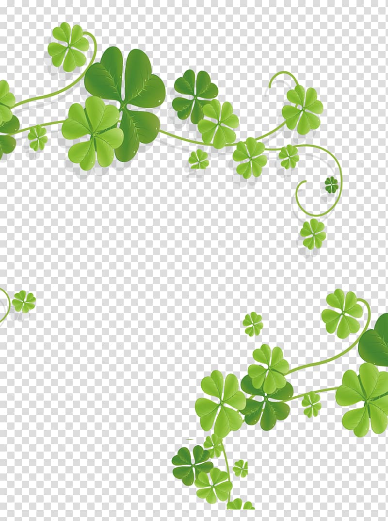 Xiaoshu Solar term Dashu, Green hand-painted clover decoration transparent background PNG clipart