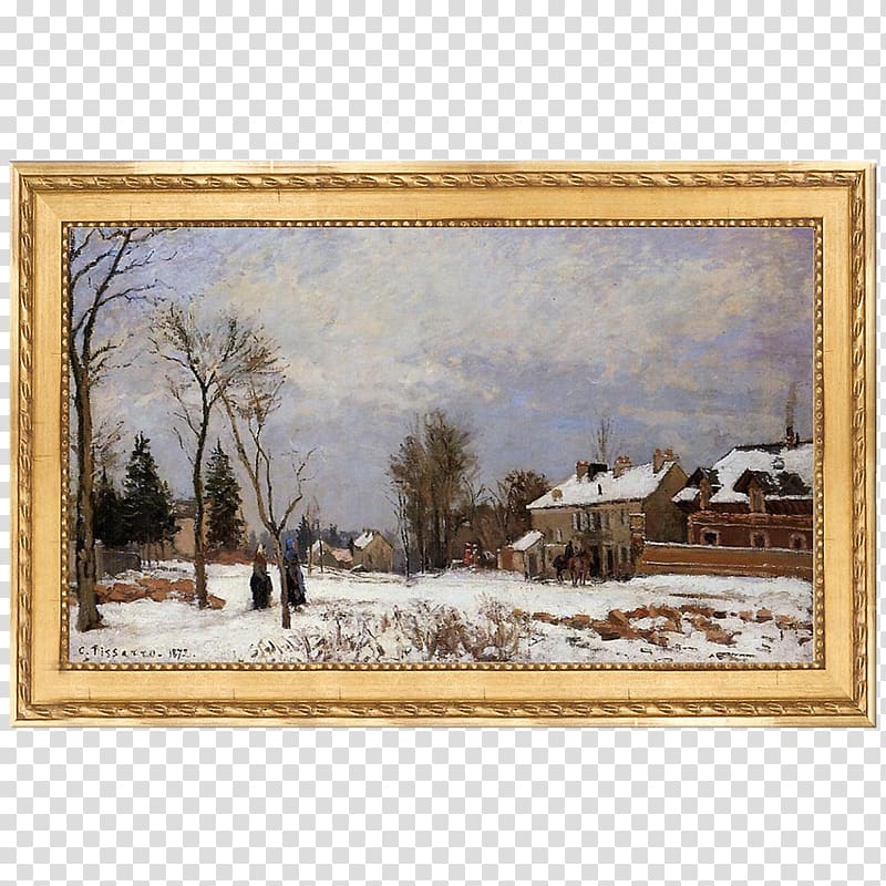 Painting The Road to Versailles at Louveciennes The Road from Versailles to Saint Germain, Louveciennes. Snow Effect The Road from Versailles to Saint-Germain, painting transparent background PNG clipart