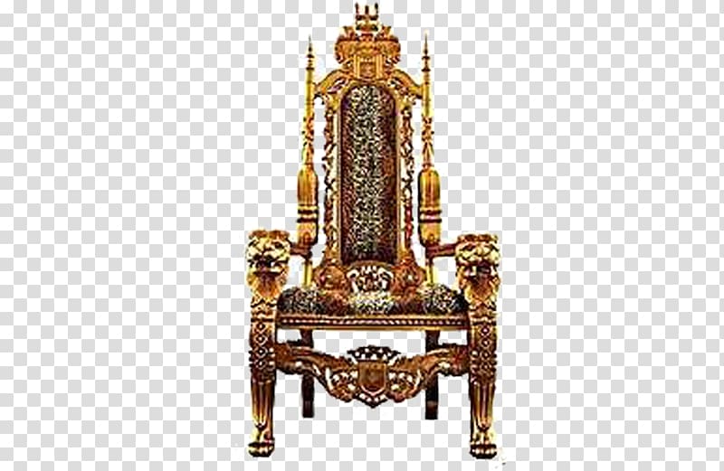 Throne Icon, Long paragraph gold carved texture throne transparent background PNG clipart