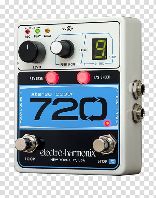 Live looping Effects Processors & Pedals Electro-Harmonix 720 Stereo Looper, guitar transparent background PNG clipart