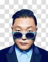 man wearing sunglasses, Psy Glasses transparent background PNG clipart