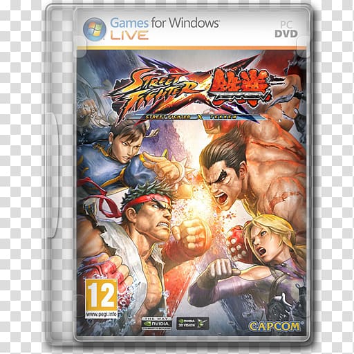 PC DVD Games For Windows Live Street Fighter game case, games pc game film video game software, Street Fighter X Tekken transparent background PNG clipart