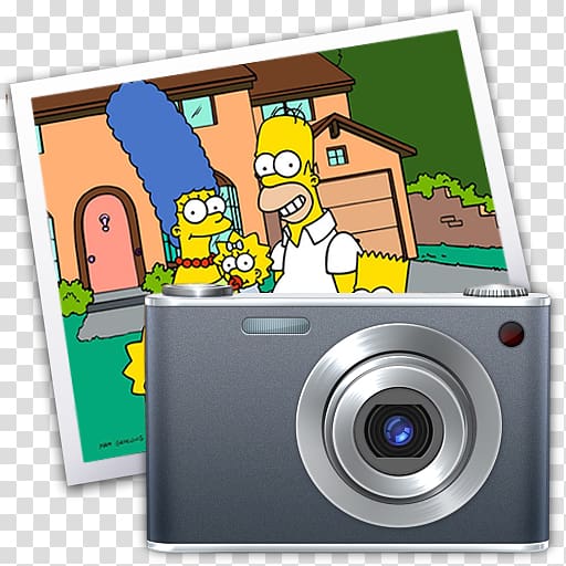 silver camera with Simpsons, film camera cameras & optics, i simpsons transparent background PNG clipart
