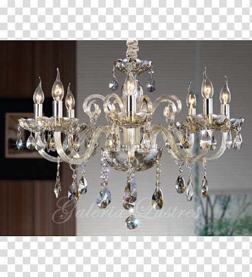 Chandelier Lighting Crystal Light fixture Incandescent light bulb, lustre transparent background PNG clipart