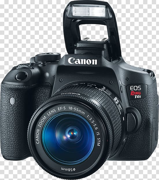 Canon EOS 750D Canon EOS 200D Canon EF-S 18–55mm lens Canon EF lens mount Canon EF-S lens mount, Camera transparent background PNG clipart