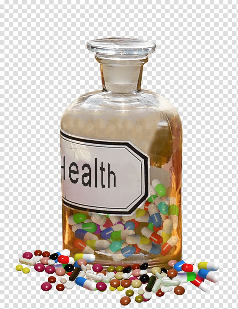 capsules in glass bottle, Pharmacy Flask Health Pills transparent background PNG clipart