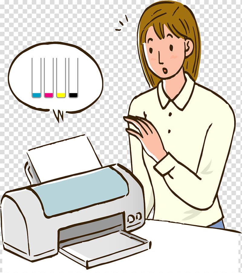 Printer Ink Drawing Illustration, painted printer problems transparent background PNG clipart