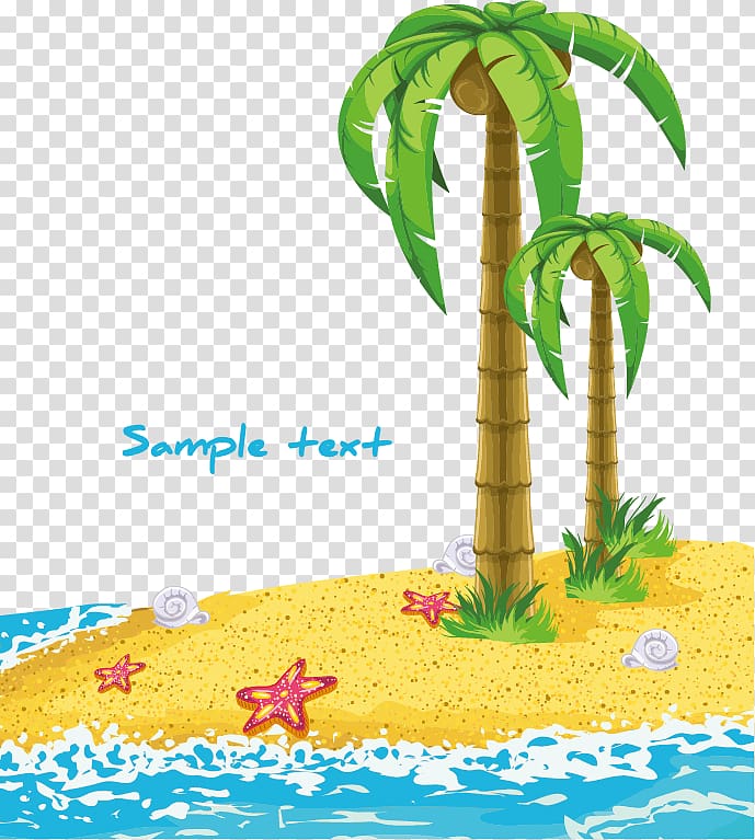 Tree Euclidean Illustration, Coconut tree material decorative patterns Free buckle transparent background PNG clipart