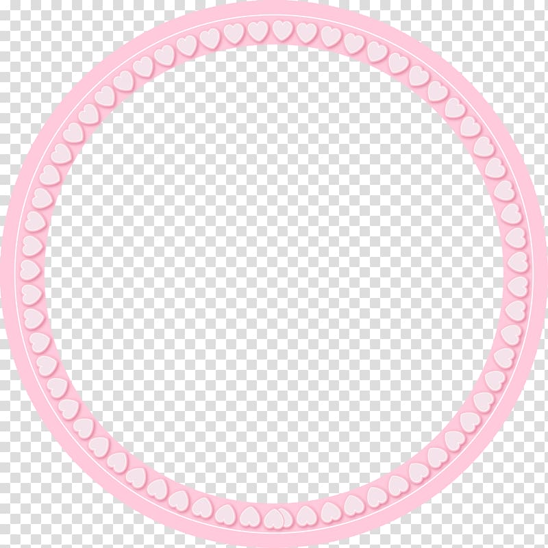fantasy pink heart-shaped decorative circular border transparent background PNG clipart