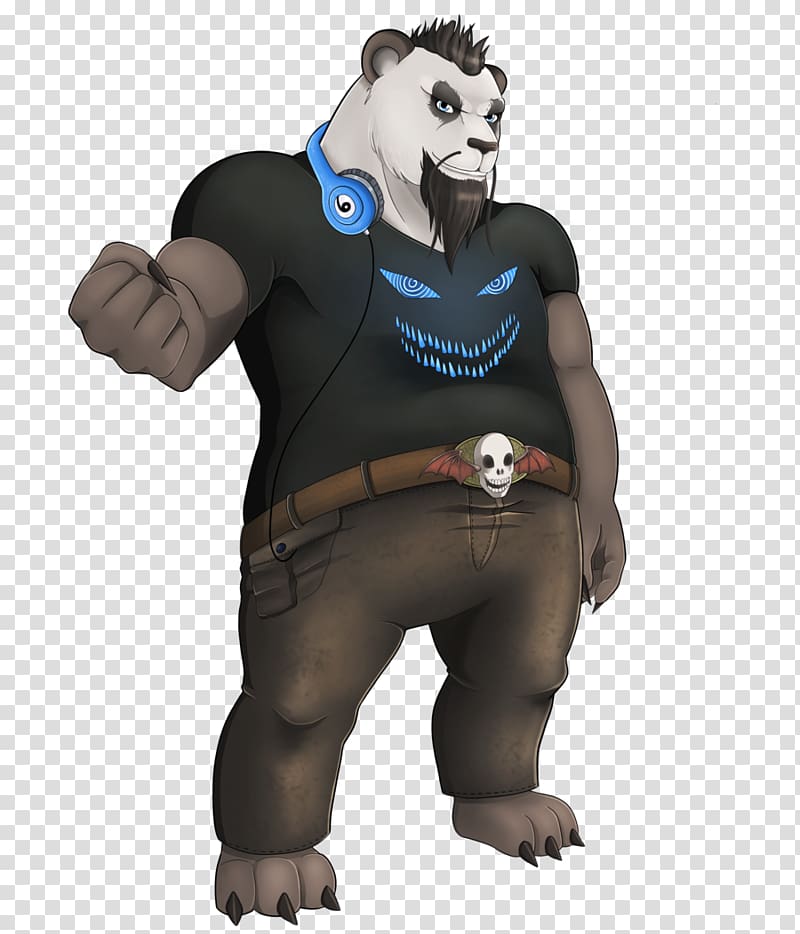 Bear Great apes Illustration Mascot Cartoon, pandaren monk transparent background PNG clipart