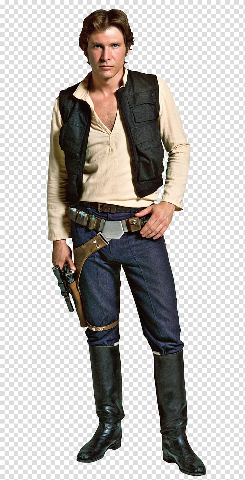 man in vest and boots holding pistol, Han Solo Solo: A Star Wars Story Leia Organa Luke Skywalker Obi-Wan Kenobi, cock transparent background PNG clipart