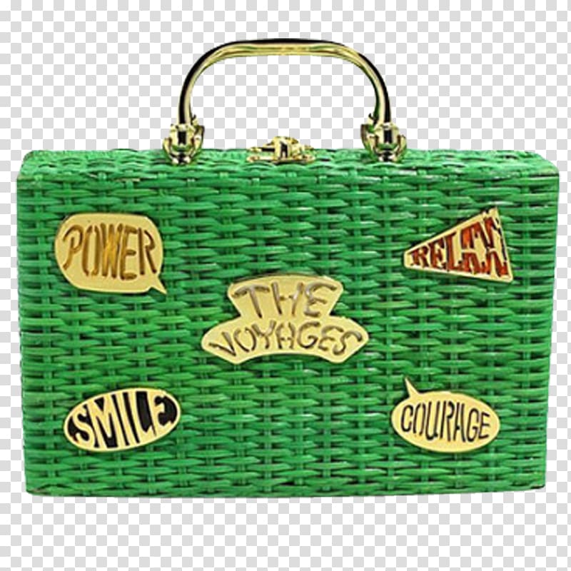 Handbag Green , Suitcase transparent background PNG clipart