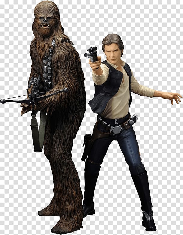 Han Solo Chewbacca Luke Skywalker Star Wars Statue, star wars transparent background PNG clipart