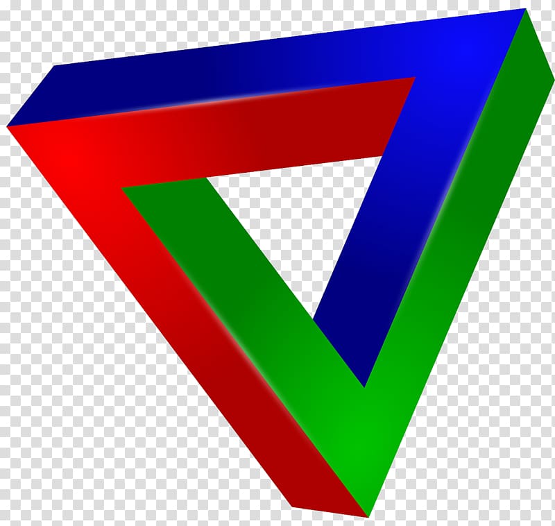 Penrose triangle Optical illusion Color, triangle transparent background PNG clipart
