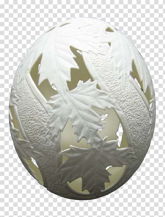 Common ostrich Eggshell Carving ud0c0uc870uc54c, Falling maple shell carving art transparent background PNG clipart