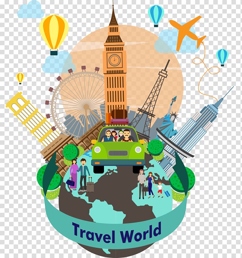 travel world illustration, Earth Travel illustration Illustration, Global Travel transparent background PNG clipart