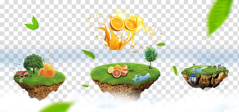 Juice Advertising Poster, Suspension island transparent background PNG clipart