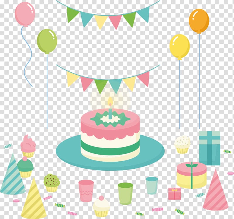 Birthday cake Greeting card Happy Birthday to You Wish, cake and pull the flag transparent background PNG clipart