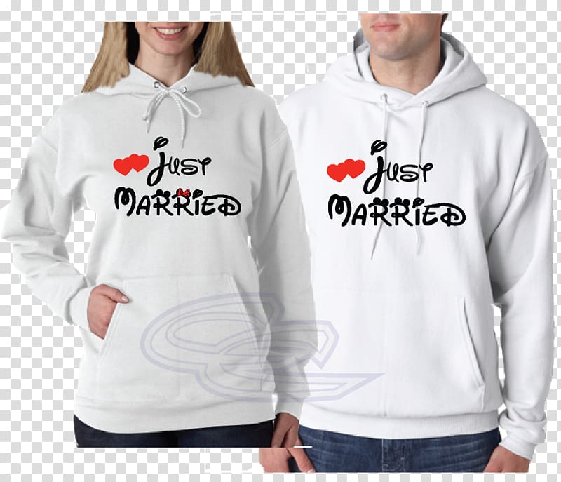 Hoodie T-shirt Sweater Hanes, Just Married transparent background PNG clipart