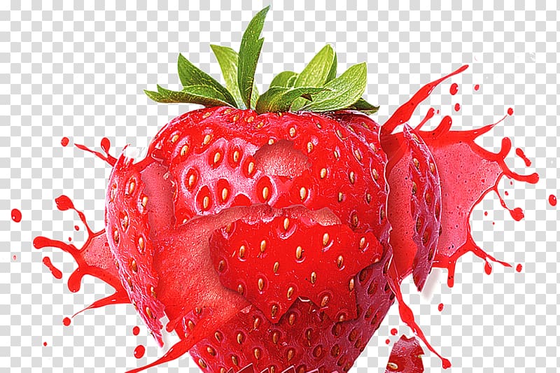 close-up of strawberry fruit, Juice Milkshake Strawberry Frutti di bosco Flavor, Strawberry HD transparent background PNG clipart