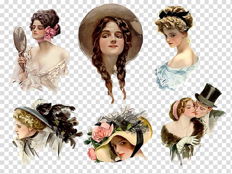 Drawing Poster Vintage clothing Art, ladies transparent background PNG clipart