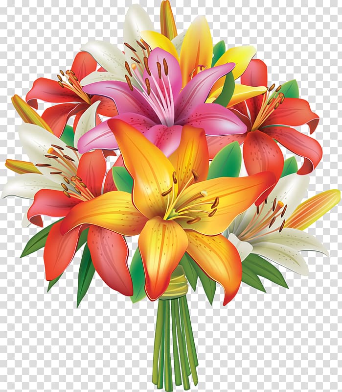Flower bouquet Lilium , A bouquet of flowers transparent background PNG clipart
