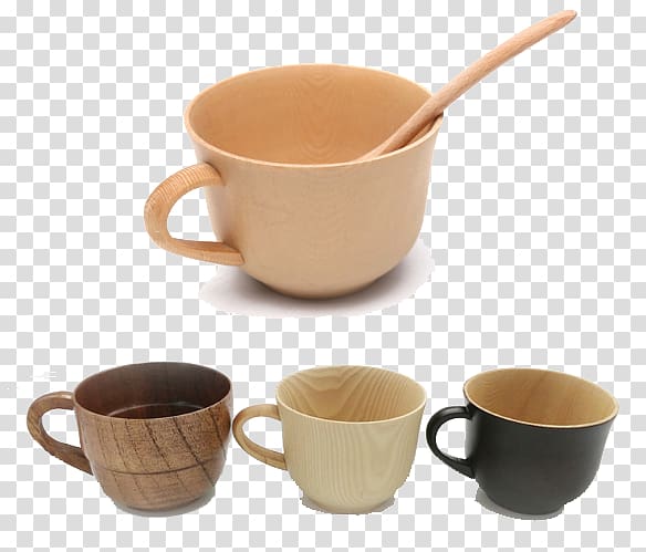 Ice cream Wood Coffee cup, Wood Cup transparent background PNG clipart