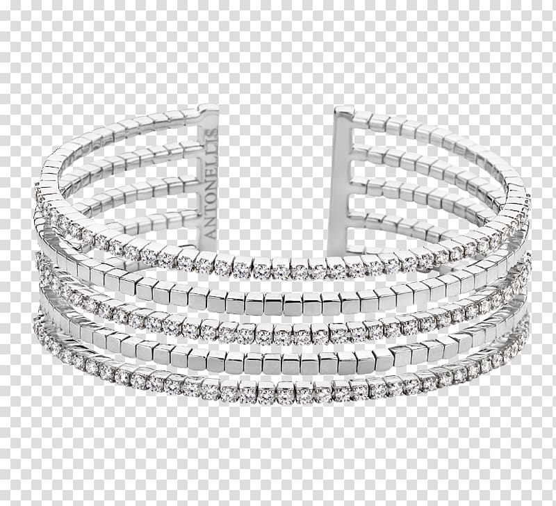 Bracelet Bangle Bling-bling Silver Diamond, Jewelry Store transparent background PNG clipart