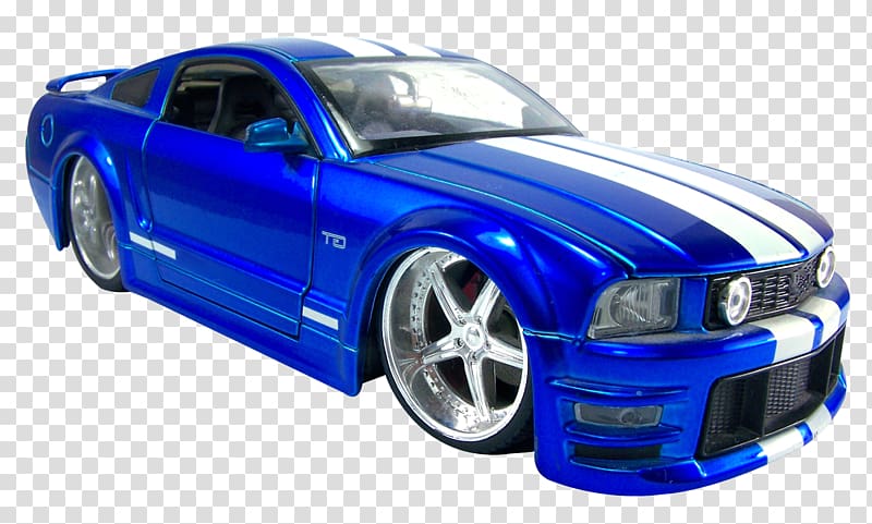 blue mustang toy car