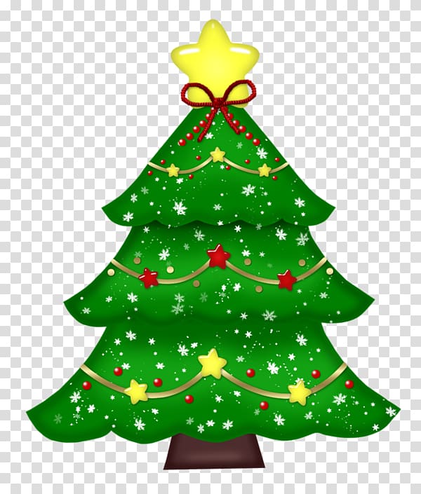 Christmas tree Fir Christmas ornament, Color cartoon Christmas tree transparent background PNG clipart