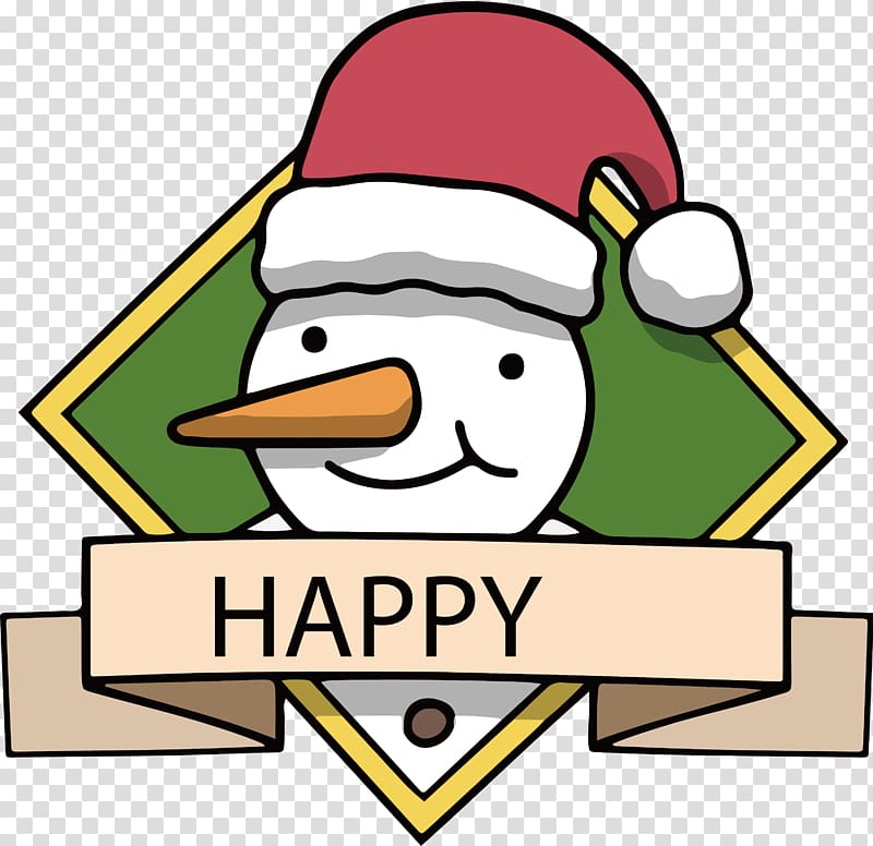 Santa Claus Christmas Snowman , Lovely Snowman Christmas label transparent background PNG clipart