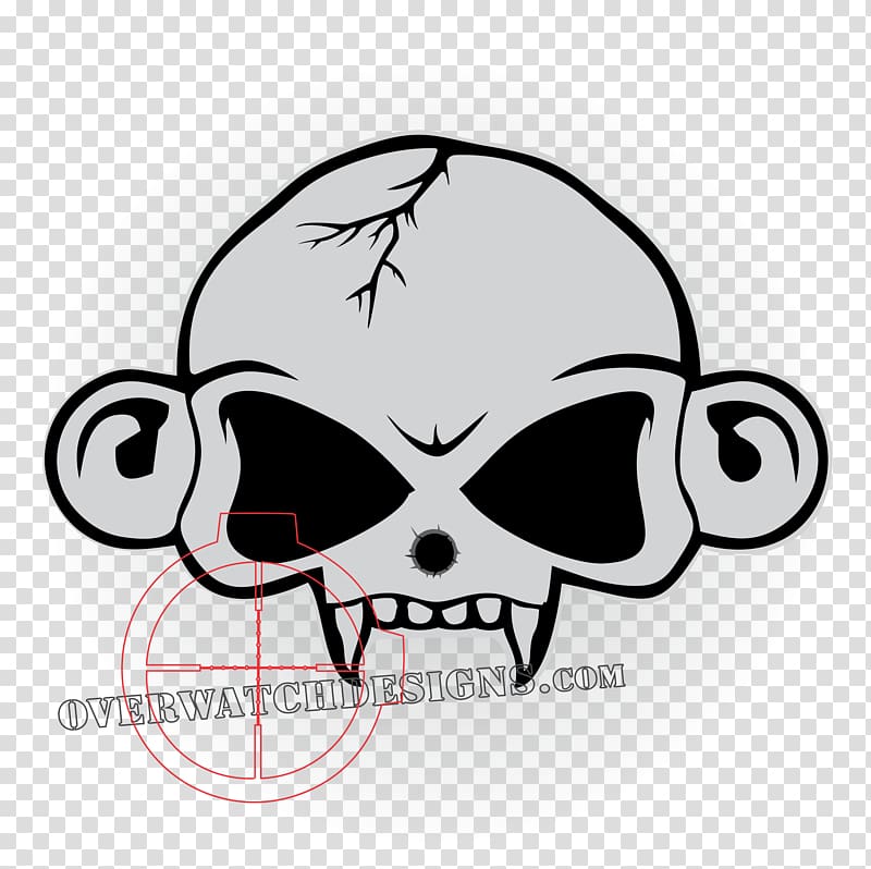 The Evil Monkey Primate Skull, bullet holes transparent background PNG clipart