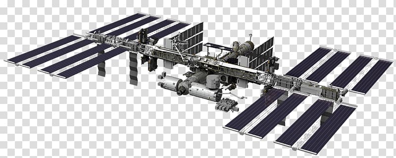 black and gray satellite, Nasa ISS 2011 transparent background PNG clipart