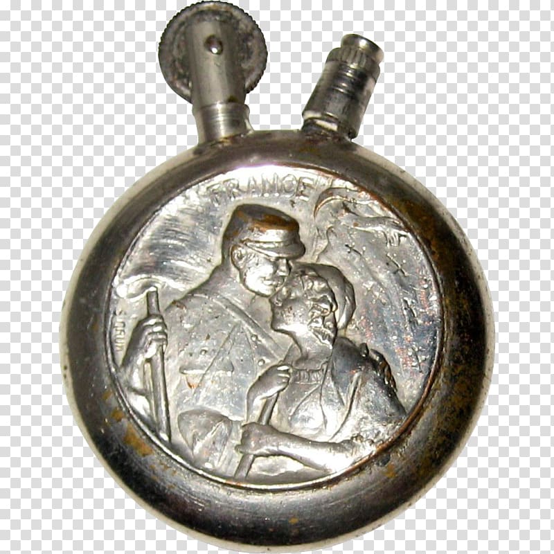 Locket Medal 01504 Bronze Silver, lighter transparent background PNG clipart
