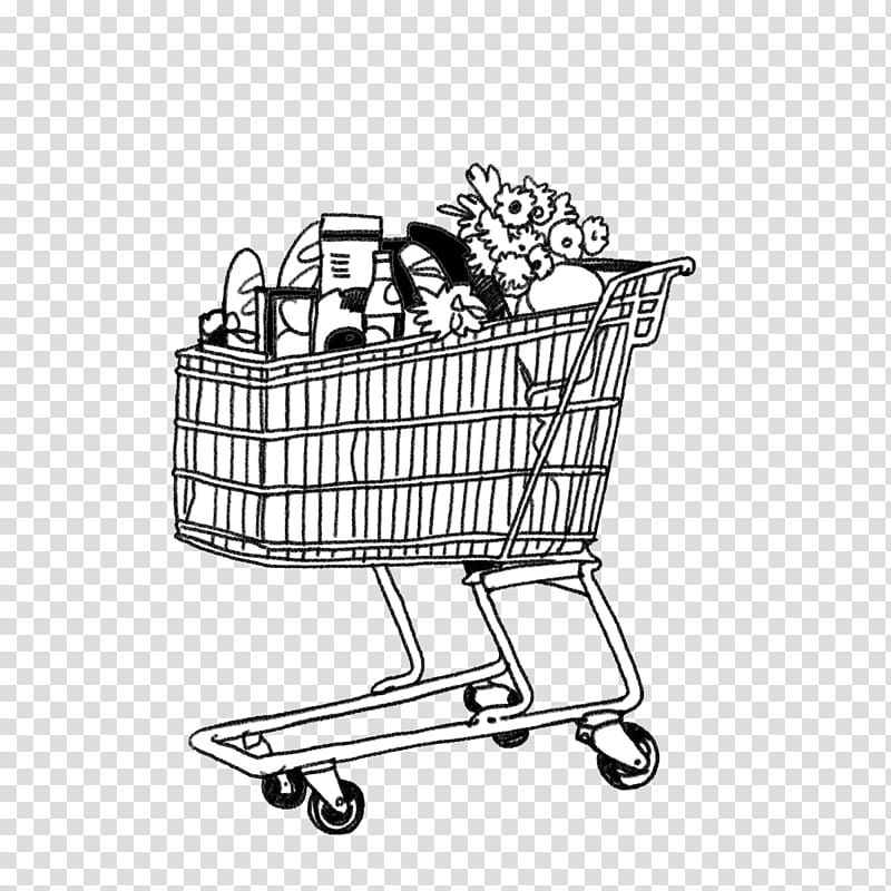 Shopping cart Coloring book Drawing Shopping Bags & Trolleys, trolly transparent background PNG clipart