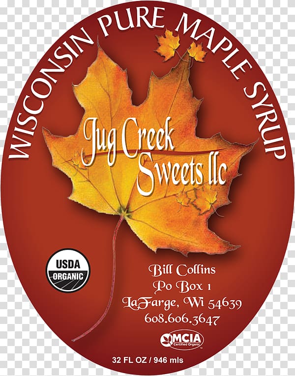 Maple syrup Label Sugar bush Jug Creek, others transparent background PNG clipart