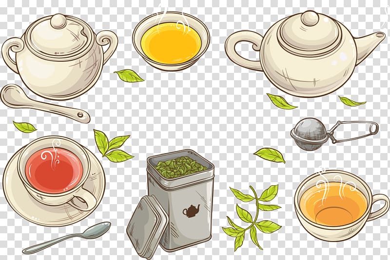 Green tea Teacup Tea strainer, white tea cup and transparent background PNG clipart