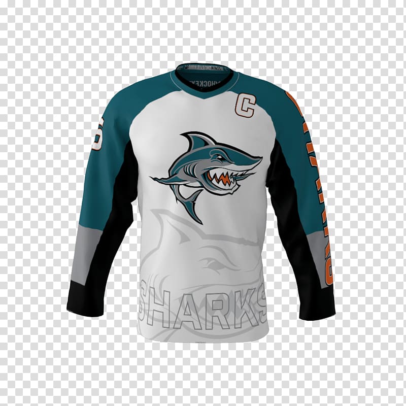 T-shirt San Jose Sharks Hockey jersey Sleeve, petals fluttered in front transparent background PNG clipart