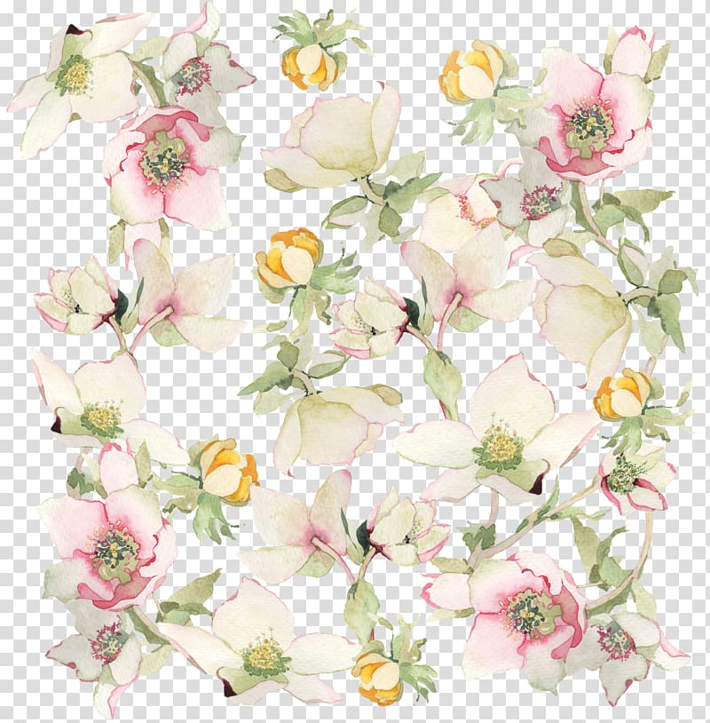 Flower Spring Autumn Pattern, watercolor leaves transparent background PNG clipart