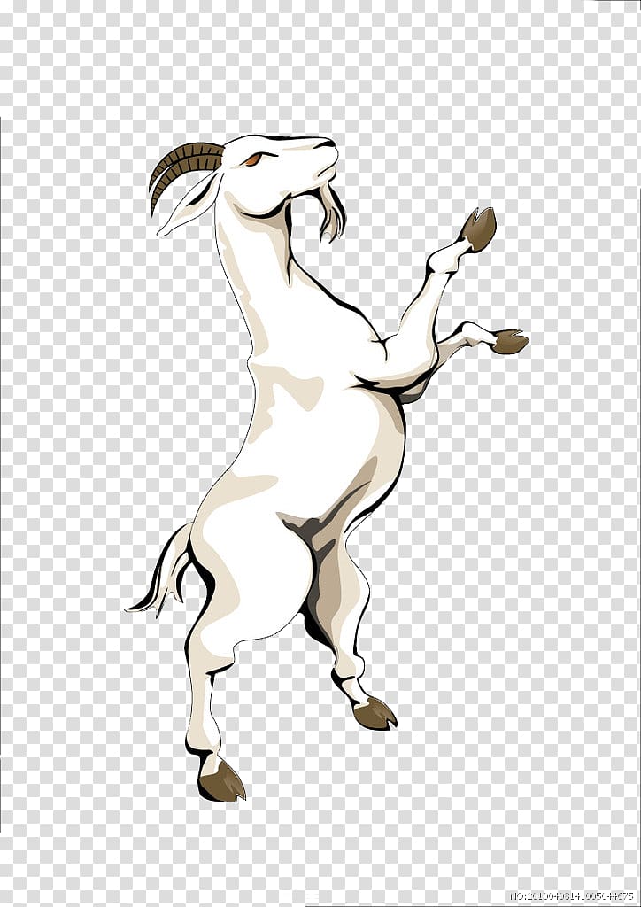white goat , Goat cheese Horse Drawing, Goat standing transparent background PNG clipart