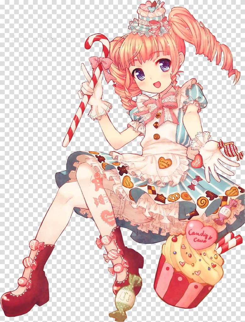Kawaii Anime Chibi Candy Girl, Anime transparent background PNG clipart