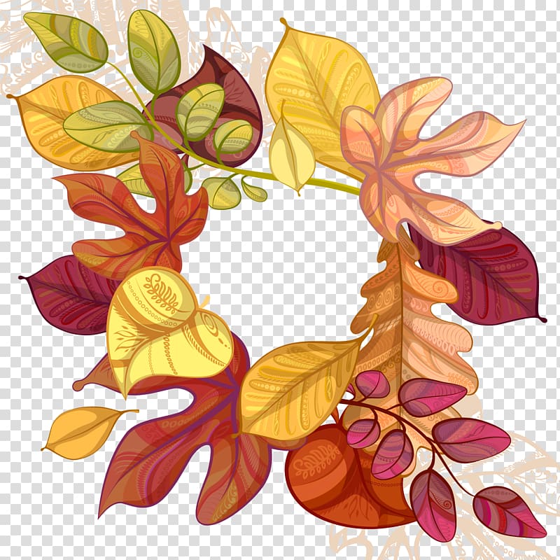Autumn Leaf Euclidean , Hand painted autumn leaves transparent background PNG clipart