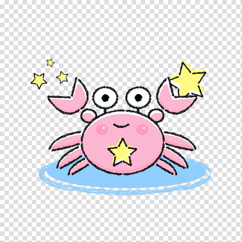 pink crab illustration, Constellation Cartoon Zodiac , Cute crab transparent background PNG clipart