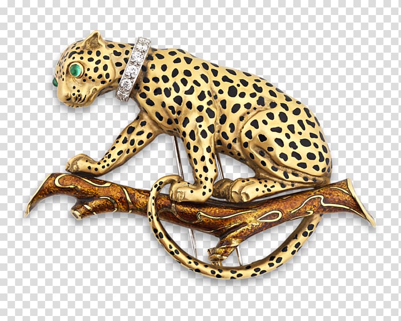Leopard Brooch Pin Gold Jewellery, benthic animals transparent background PNG clipart