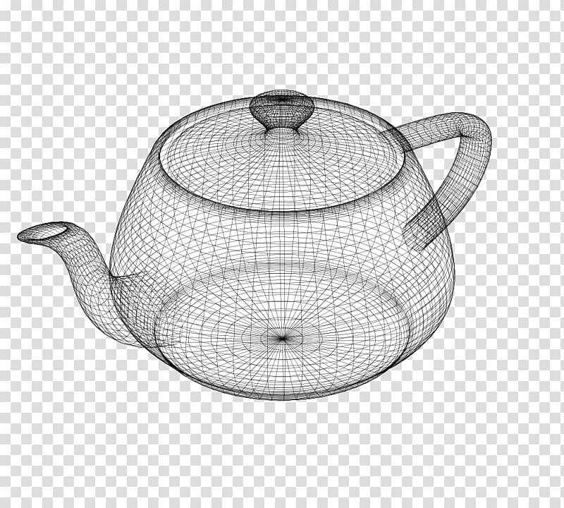 Utah teapot Wire-frame model 3D computer graphics Rendering, utah teapot transparent background PNG clipart