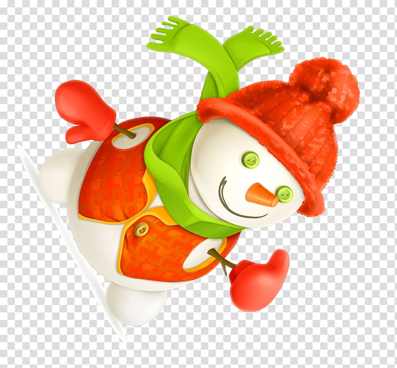 Cartoon Snowman , Orange cartoon snowman transparent background PNG clipart