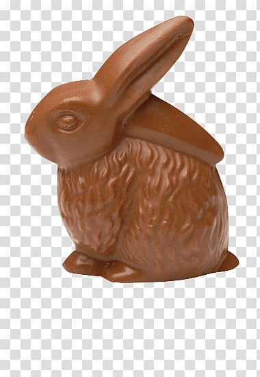 brown rabbit ceramic figurine, Milk Chocolate Easter Bunny transparent background PNG clipart