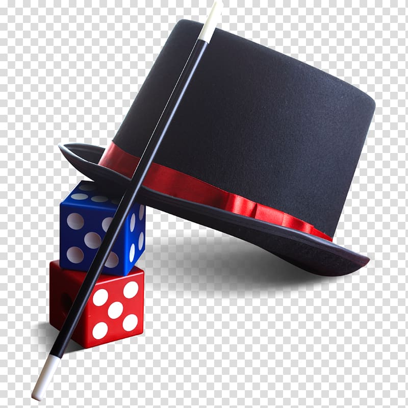 Magician Icon, Black hat dice transparent background PNG clipart