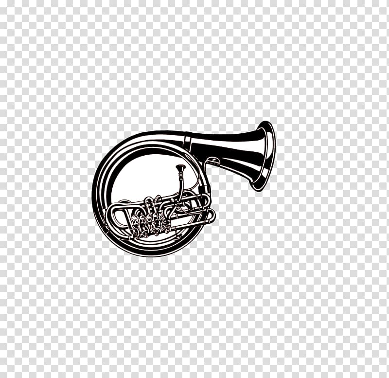 Musical instrument Tuba Trumpet , Hand-painted trumpet transparent background PNG clipart